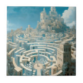 Surreal Maze City Fliese (Vorderseite)