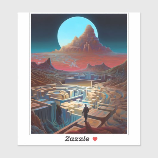 Surreal Maze Landscape Aufkleber (Blatt)