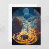 Surreal Maze Landscape Fantasy Art Postkarte (Vorne/Hinten)