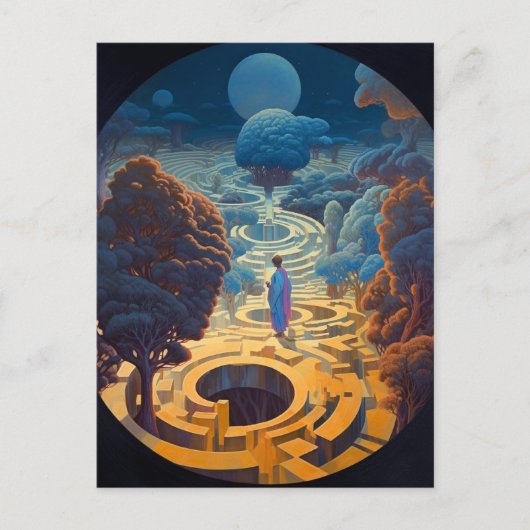 Surreal Maze Landscape Fantasy Art Postkarte (Vorderseite)