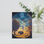 Surreal Maze Landscape Fantasy Art Postkarte (Stehend Vorderseite)