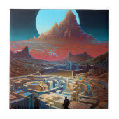 Surreal Maze Landscape Fliese (Vorderseite)