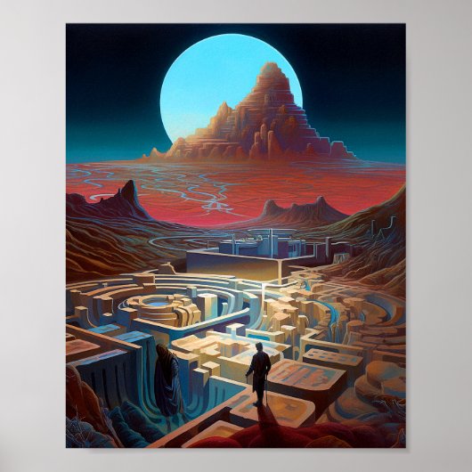 Surreal Maze Landscape Poster (Vorne)