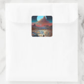 Surreal Maze Landscape Quadratischer Aufkleber (Tasche)