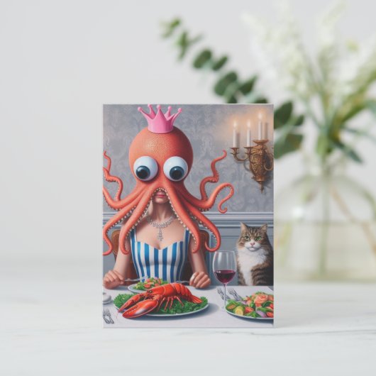 Surreal Meeresfrüchte Postkarte (Stehend Vorderseite)