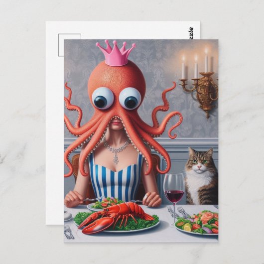 Surreal Meeresfrüchte Postkarte (Vorne/Hinten)