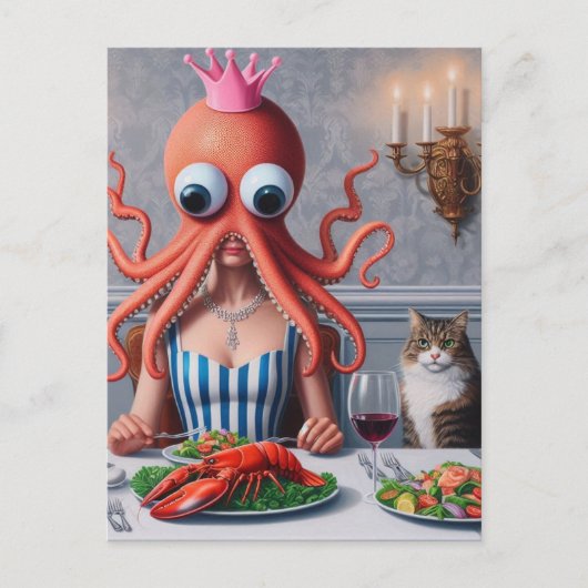 Surreal Meeresfrüchte Postkarte (Vorderseite)