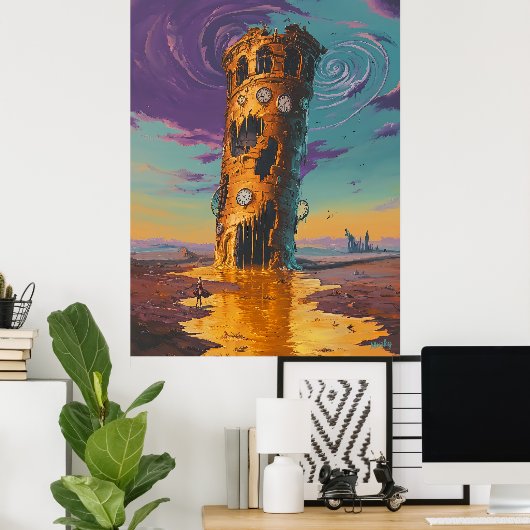 Surreal Melchuhr Turm in traumhafter Landschaft Poster (Heimbüro)