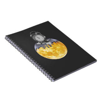 Surreal Melting Clock Sun Notebook | Abstract Time Notizblock