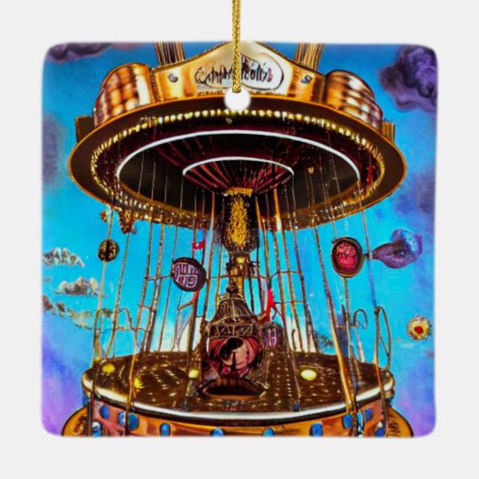 Surreal Merry-Go-Round Keramikornament (Rückseite)