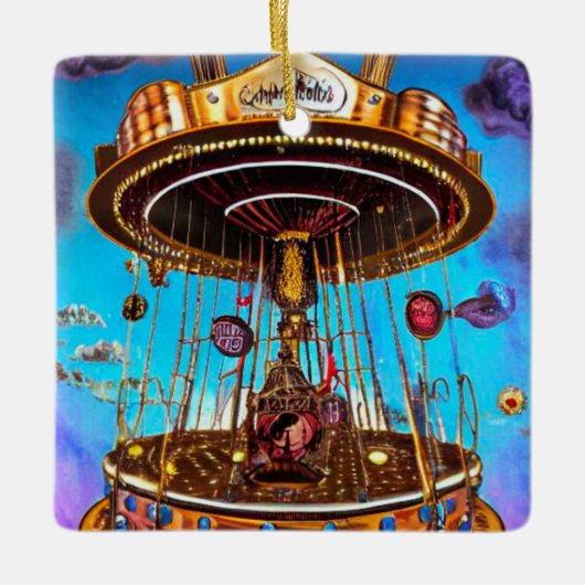 Surreal Merry-Go-Round Keramikornament (Vorderseite)