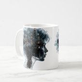 Surreal Mindscape: City within a Woman's Head Kaffeetasse (Vorderseite Links)
