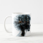 Surreal Mindscape: City within a Woman's Head Kaffeetasse (Links)
