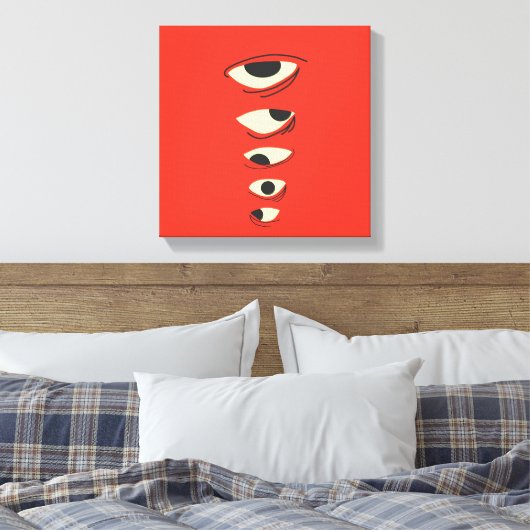 Surreal Minimal Eyes – Abstract Red Illustration Leinwanddruck (Insitu (Schlafzimmer))
