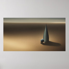 Surreal Moderne Abstrakte Formen in der Wüste Poster