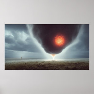 Surreal Moderne Abstrakte Wendelfeuerwolken Poster