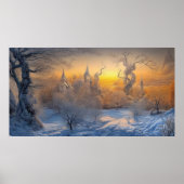 Surreal Moderne Abstrakte Winterherrschaft Schneel Poster (Vorne)