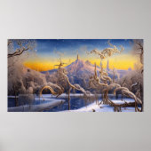 Surreal Moderne Abstrakte Winterlandschaft Poster (Vorne)