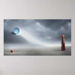 Surreal Moderne geometrische Formen Wüstenkreise Poster