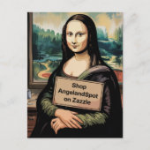 Surreal Mona Liza Says Angela Postkarte (Vorderseite)