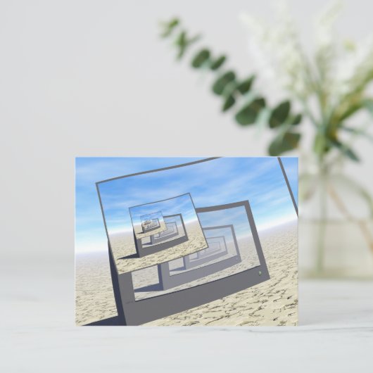 Surreal-Monitore mit unendlicher Schleife Postkarte (Stehend Vorderseite)