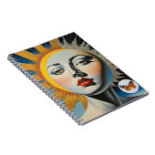 Surreal Moon Face | Notebook-Journal Notizblock (Rechte Seite)