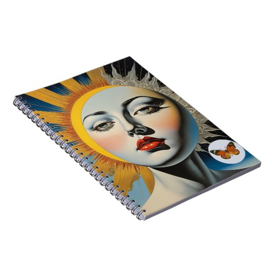 Surreal Moon Face | Notebook-Journal Notizblock (Rechte Seite)