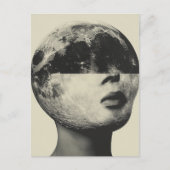 Surreal Moon Person Collage Postkarte (Vorderseite)