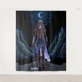 Surreal Moonlight Girl Wandteppich (Vorderseite)