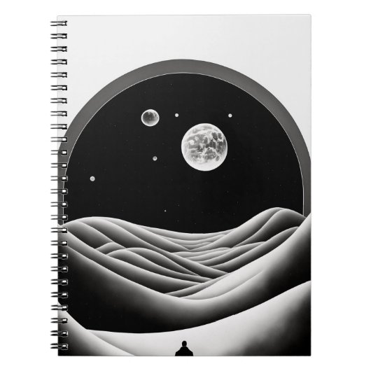 Surreal Moonlit Desk Notebook Notizblock (Vorderseite)