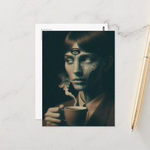 Surreal Morgenkaffee Postkarte