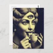 Surreal Morgenkaffee Postkarte (Vorne/Hinten)