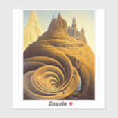 Surreal Mountain City Fantasy Art Aufkleber (Blatt)