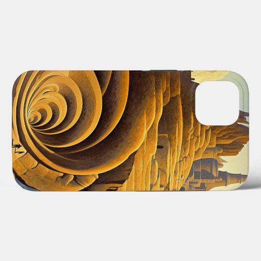 Surreal Mountain City Fantasy Art Case-Mate iPhone Hülle (Rückseite (Horizontal))