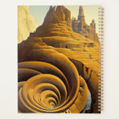 Surreal Mountain City Fantasy Art Planer (Rückseite)