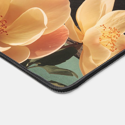 Surreal Mountain Landscape With Blooming Flowers Schreibtischunterlage (Ecke)