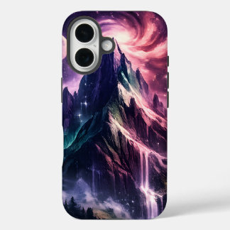 Surreal Mountain Nebula – Cosmic Nature Art Design iPhone 16 Hülle