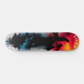 Surreal Mountain Reflection - Bold Blending Design Skateboard (Horizontal)