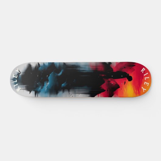 Surreal Mountain Reflection - Bold Blending Design Skateboard (Horizontal)