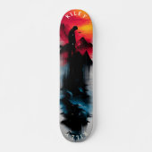 Surreal Mountain Reflection - Bold Blending Design Skateboard (Vorne)
