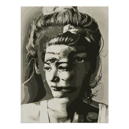 Surreal Multi-Mit Augen Portrait - Abstrakt Psyche Poster (Vorderseite)