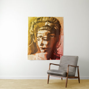 Surreal Multi-Mit Augen Portrait - Abstrakt Psyche Wandteppich
