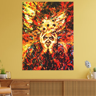 Surreal Multiple Eyes Face Hands Abstract Impasto Leinwanddruck