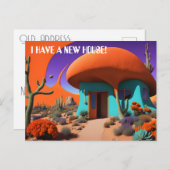 Surreal Mushroom House Neue Adresse Postkarte (Vorne/Hinten)
