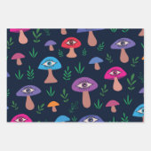 Surreal Mushroom Muster mit Augenmuster Geschenkpapier Set (Vorderseite 3)
