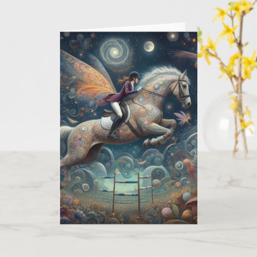 Surreal Nacht Showspringmärchen Karte (Gelbe Blume)