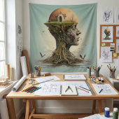 Surreal Nature Tapestry Wandteppich