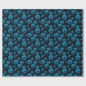 Surreal Neon Blue Roses Geschenkpapier (Flach)