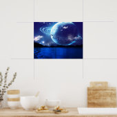Surreal Night Time Planet Poster (Küche)