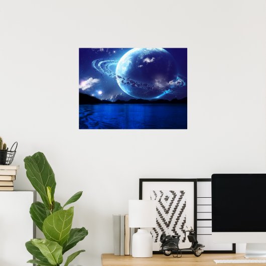 Surreal Night Time Planet Poster (Heimbüro)